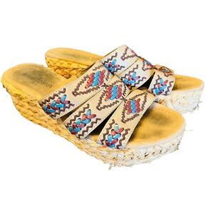 Minnetonka Women's Woven Wedge Sandals
